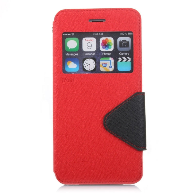 For iPhone 6 Plus & 6s Plus Roar Cross Texture Flip Leather Case with Holder & Card Slot & Caller ID Window