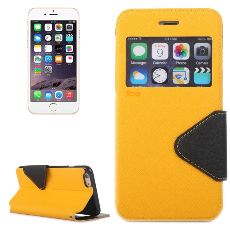 For iPhone 6 Plus & 6s Plus Roar Cross Texture Flip Leather Case with Holder & Card Slot & Caller ID Window