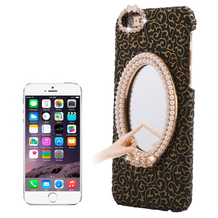 Stereoscopic Diamond Encrusted Mirror & Bowknot Plastic Case for iPhone 6 Plus