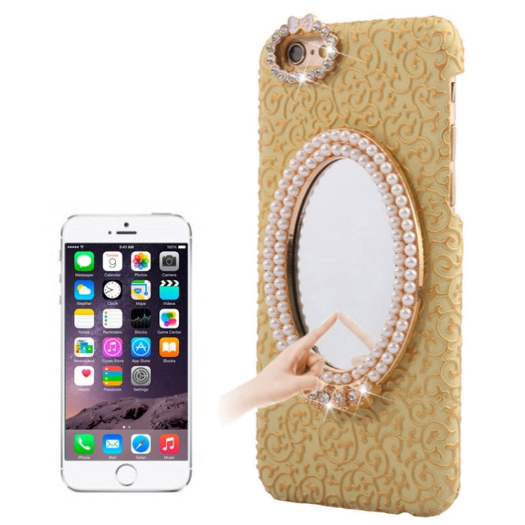 Stereoscopic Diamond Encrusted Mirror & Bowknot Plastic Case for iPhone 6 Plus