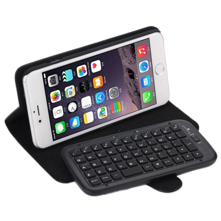 2 in 1 Separable Plastic Bluetooth Keyboard & Leather Tablet Case for iPhone 6 Plus