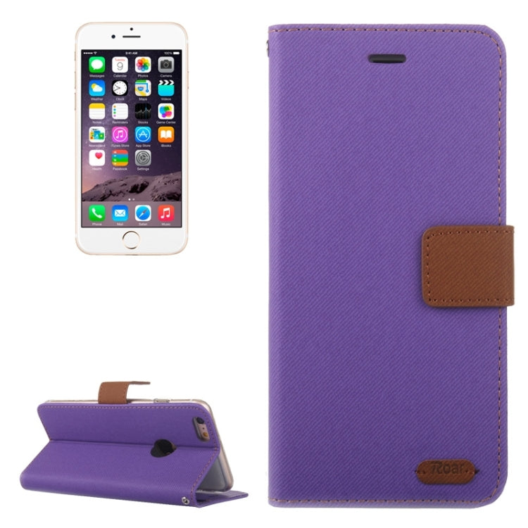 Roar Stripe Texture Leather Case with Holder & Card Slot & Wallet for iPhone 6 Plus & 6S Plus