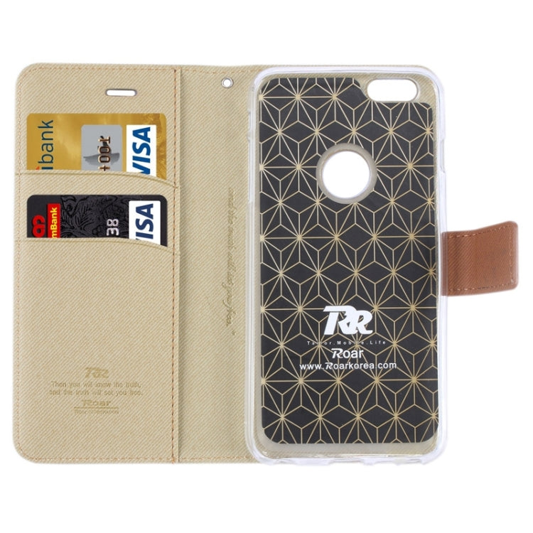 Roar Stripe Texture Leather Case with Holder & Card Slot & Wallet for iPhone 6 Plus & 6S Plus