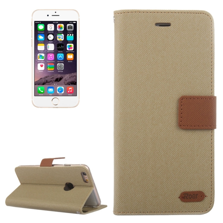 Roar Stripe Texture Leather Case with Holder & Card Slot & Wallet for iPhone 6 Plus & 6S Plus