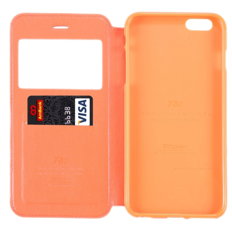 Roar Crazy Horse Texture Leather Case with Holder & Card Slot & Caller ID Display for iPhone 6 Plus
