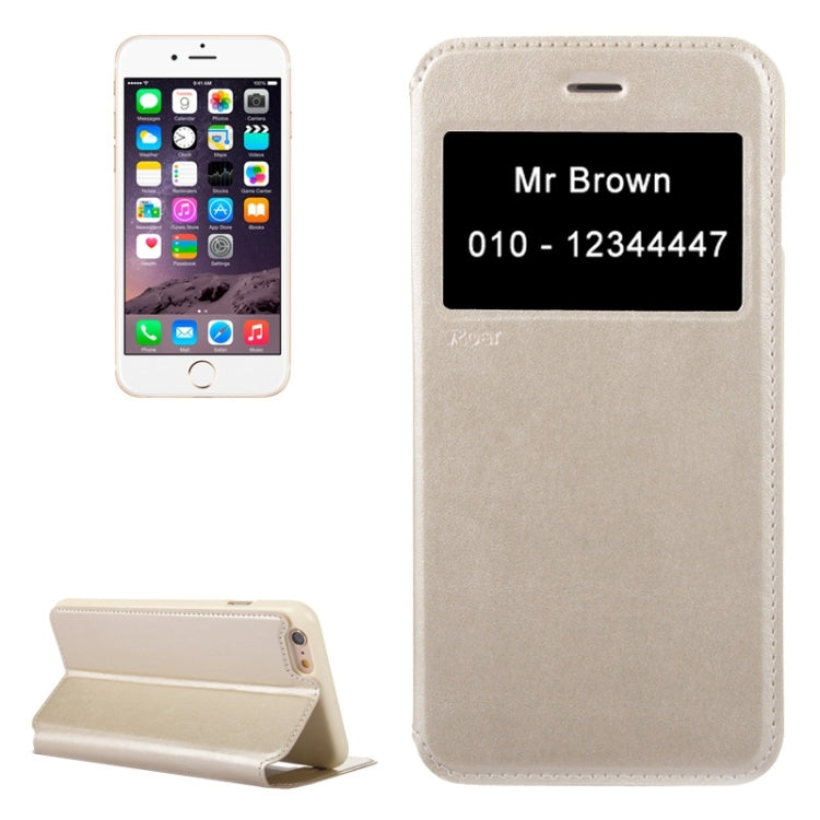 Roar Crazy Horse Texture Leather Case with Holder & Card Slot & Caller ID Display for iPhone 6 Plus