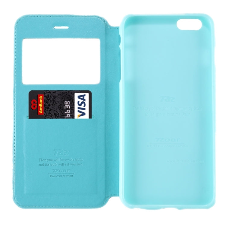 Roar Crazy Horse Texture Leather Case with Holder & Card Slot & Caller ID Display for iPhone 6 Plus