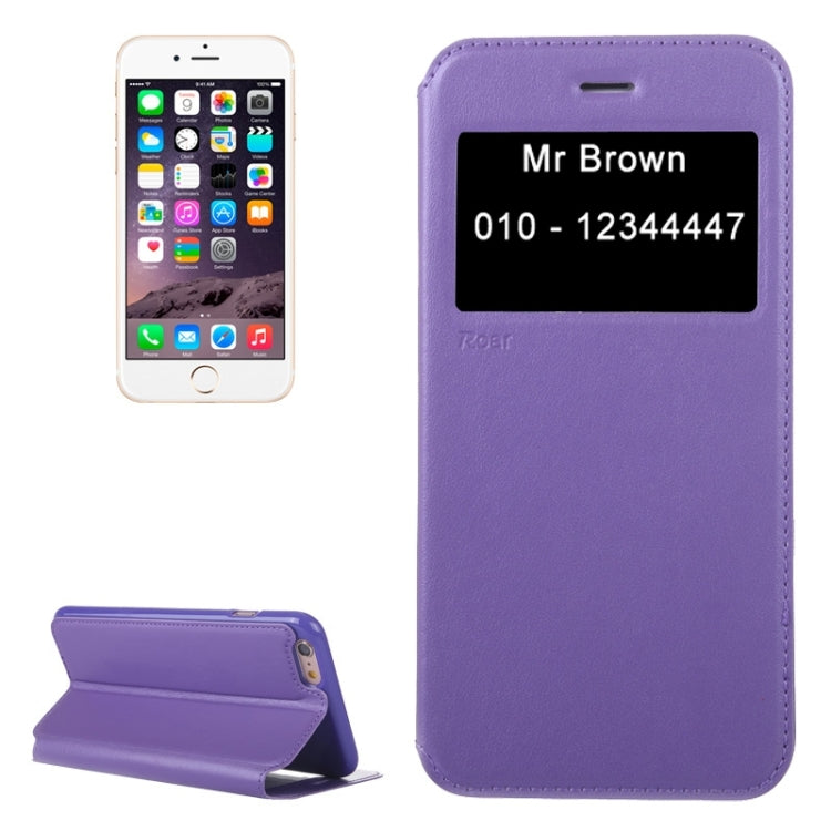Roar Crazy Horse Texture Leather Case with Holder & Card Slot & Caller ID Display for iPhone 6 Plus