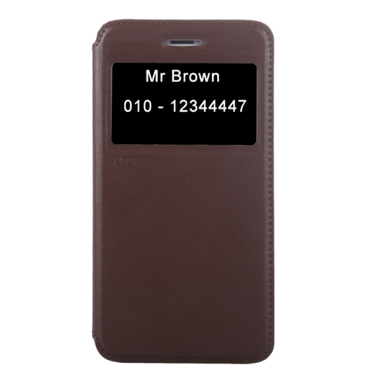 Roar Crazy Horse Texture Leather Case with Holder & Card Slot & Caller ID Display for iPhone 6 Plus