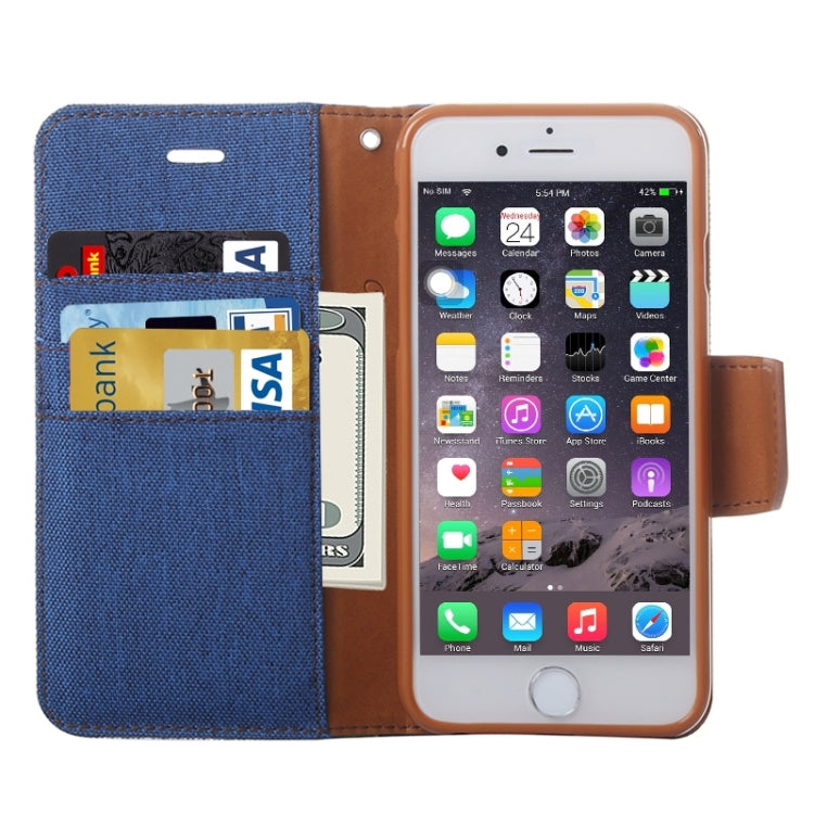 Denim Texture Horizontal Flip Leather Case with Holder & Card Slots & Wallet for iPhone 6 Plus & 6S Plus