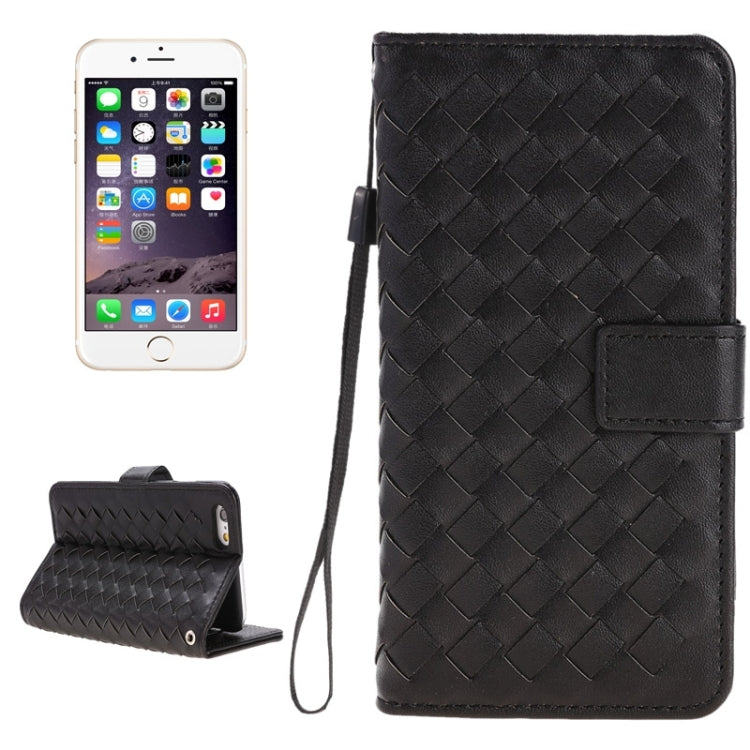 Grid Texture Horizontal Leather Case with Holder & Card Slots & Wallet & Lanyard for iPhone 6 Plus & 6S Plus