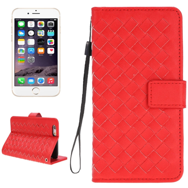 Grid Texture Horizontal Leather Case with Holder & Card Slots & Wallet & Lanyard for iPhone 6 Plus & 6S Plus