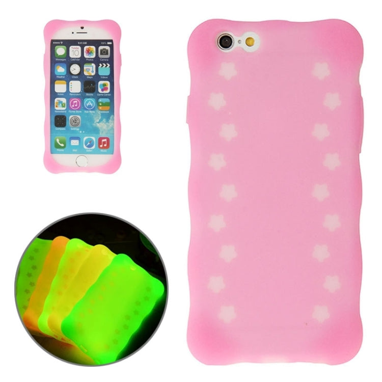 Flowers Pattern Luminous Silicone Case for iPhone 6 Plus