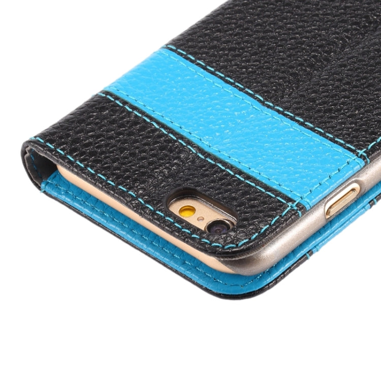 Color Matching Style Litchi Texture Horizontal Flip Genuine Leather Case with Holder & Card Slots & Wallet & Lanyard for iPhone 6 Plus & 6S Plus