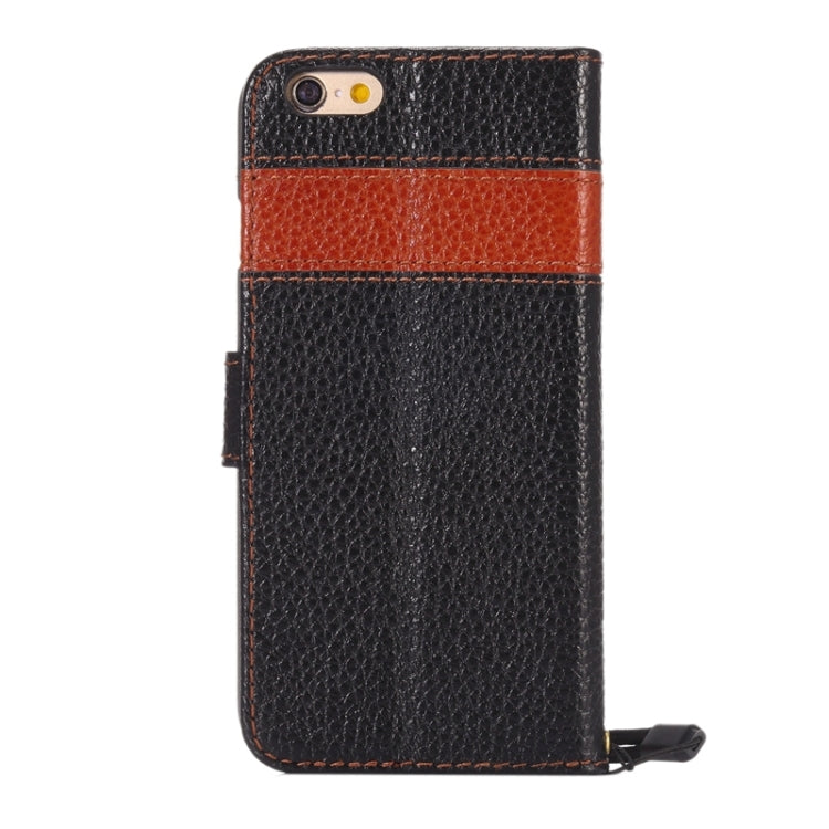 Color Matching Style Litchi Texture Horizontal Flip Genuine Leather Case with Holder & Card Slots & Wallet & Lanyard for iPhone 6 Plus & 6S Plus