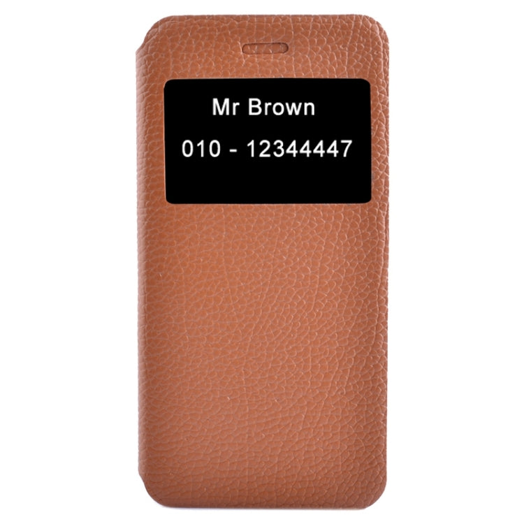 Horizontal Flip Litchi Texture Leather Case with Holder & Caller ID Display for iPhone 6 Plus & 6S Plus
