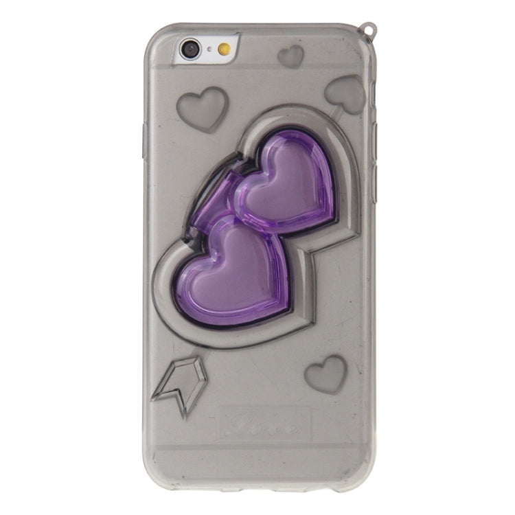 3D Love Heart Pattern TPU Protective Case with Holder & Lanyard for iPhone 6 Plus & 6S Plus