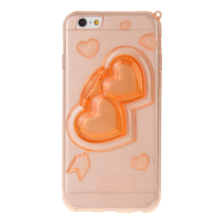 3D Love Heart Pattern TPU Protective Case with Holder & Lanyard for iPhone 6 Plus & 6S Plus