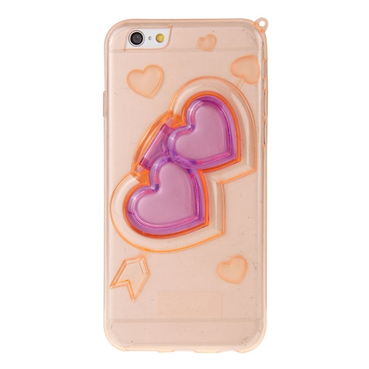 3D Love Heart Pattern TPU Protective Case with Holder & Lanyard for iPhone 6 Plus & 6S Plus