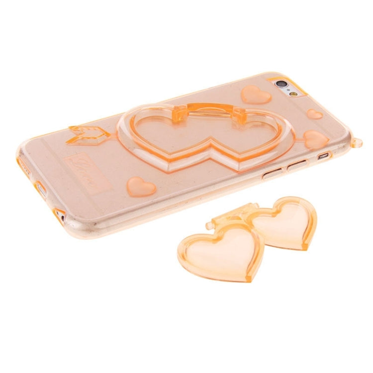 3D Love Heart Pattern TPU Protective Case with Holder & Lanyard for iPhone 6 Plus & 6S Plus