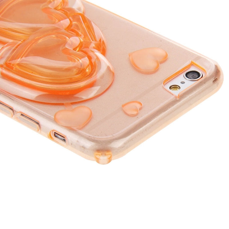 3D Love Heart Pattern TPU Protective Case with Holder & Lanyard for iPhone 6 Plus & 6S Plus