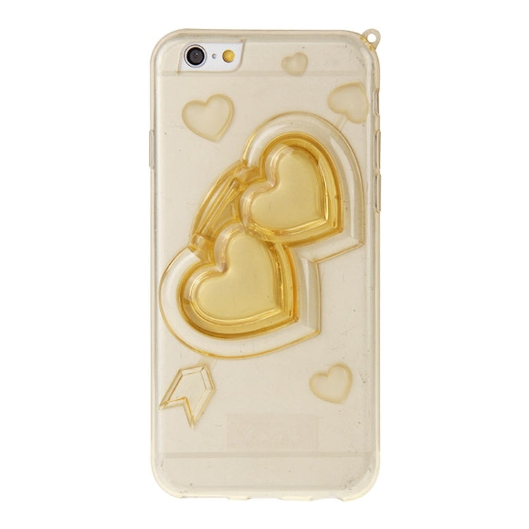 3D Love Heart Pattern TPU Protective Case with Holder & Lanyard for iPhone 6 Plus & 6S Plus