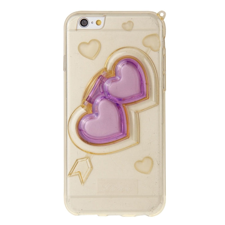 3D Love Heart Pattern TPU Protective Case with Holder & Lanyard for iPhone 6 Plus & 6S Plus