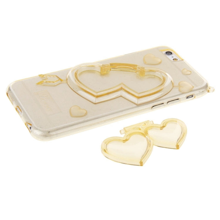 3D Love Heart Pattern TPU Protective Case with Holder & Lanyard for iPhone 6 Plus & 6S Plus