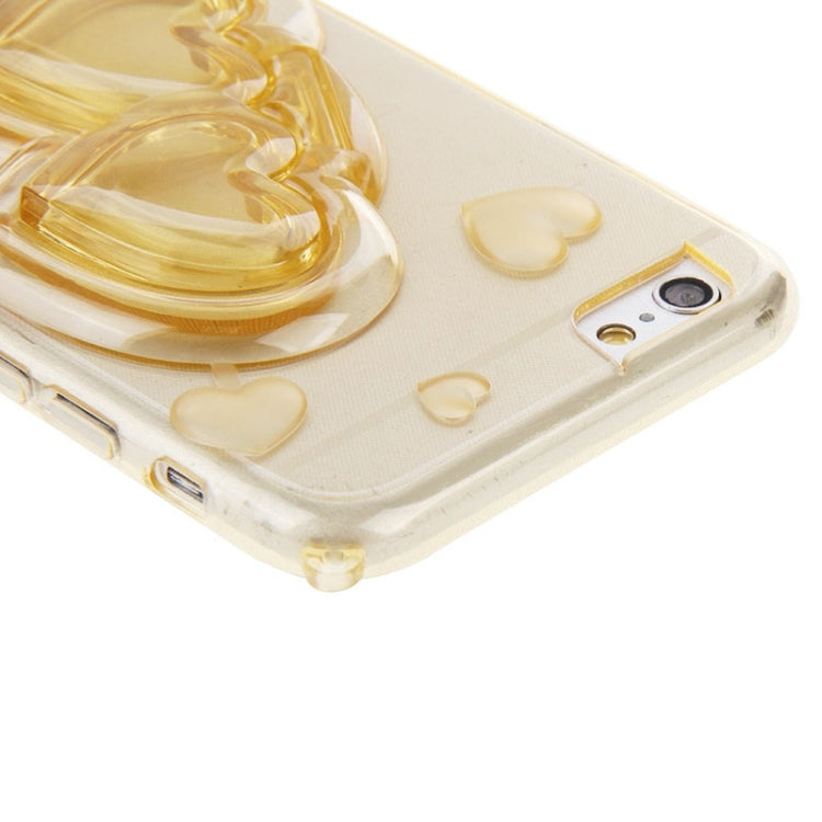 3D Love Heart Pattern TPU Protective Case with Holder & Lanyard for iPhone 6 Plus & 6S Plus