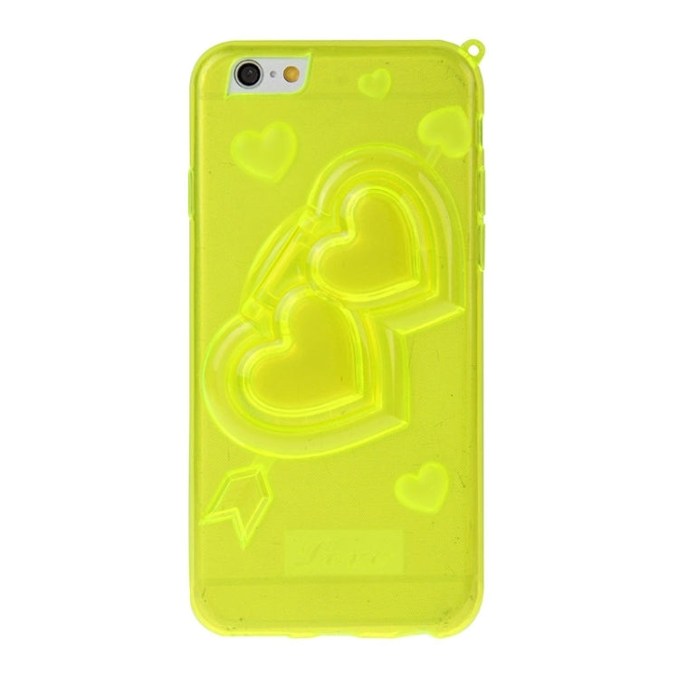 3D Love Heart Pattern TPU Protective Case with Holder & Lanyard for iPhone 6 Plus & 6S Plus