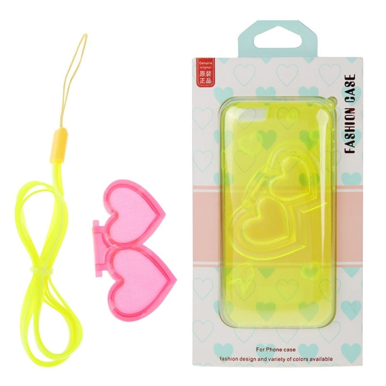 3D Love Heart Pattern TPU Protective Case with Holder & Lanyard for iPhone 6 Plus & 6S Plus