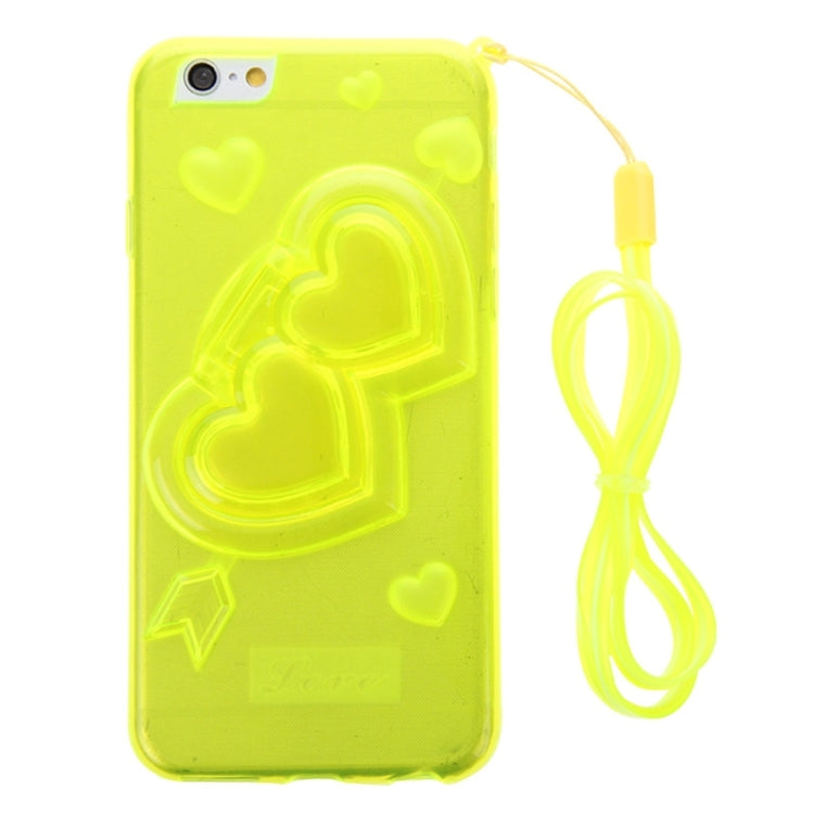 3D Love Heart Pattern TPU Protective Case with Holder & Lanyard for iPhone 6 Plus & 6S Plus