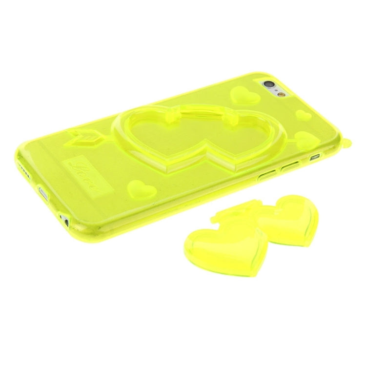 3D Love Heart Pattern TPU Protective Case with Holder & Lanyard for iPhone 6 Plus & 6S Plus