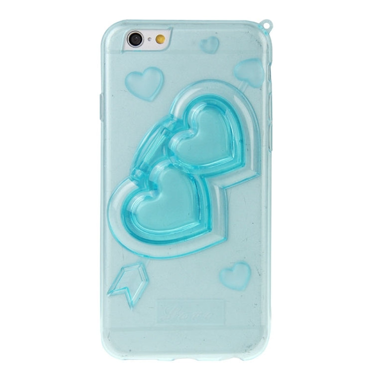 3D Love Heart Pattern TPU Protective Case with Holder & Lanyard for iPhone 6 Plus & 6S Plus