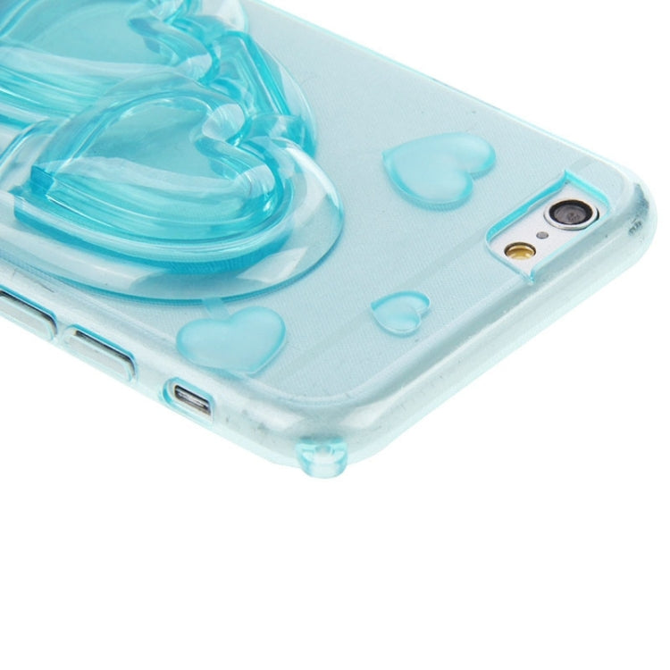 3D Love Heart Pattern TPU Protective Case with Holder & Lanyard for iPhone 6 Plus & 6S Plus