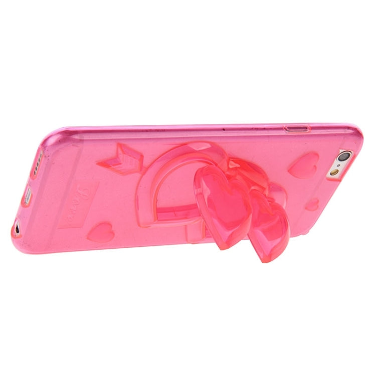 3D Love Heart Pattern TPU Protective Case with Holder & Lanyard for iPhone 6 Plus & 6S Plus