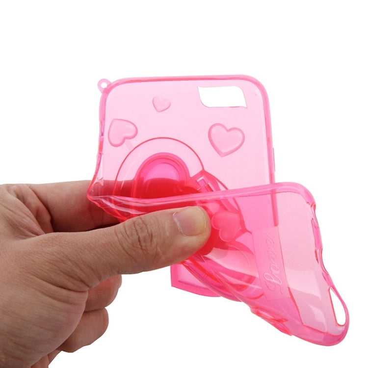 3D Love Heart Pattern TPU Protective Case with Holder & Lanyard for iPhone 6 Plus & 6S Plus