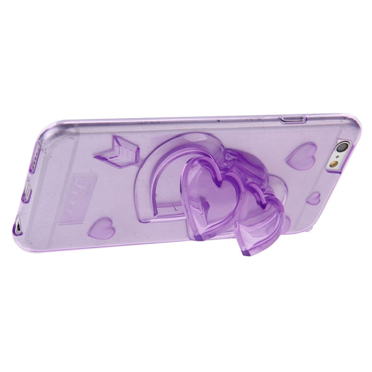 3D Love Heart Pattern TPU Protective Case with Holder & Lanyard for iPhone 6 Plus & 6S Plus