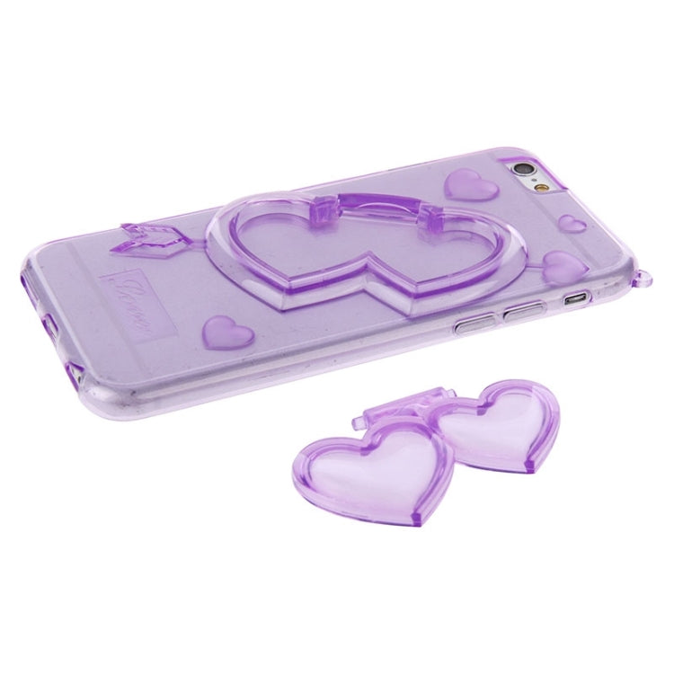 3D Love Heart Pattern TPU Protective Case with Holder & Lanyard for iPhone 6 Plus & 6S Plus