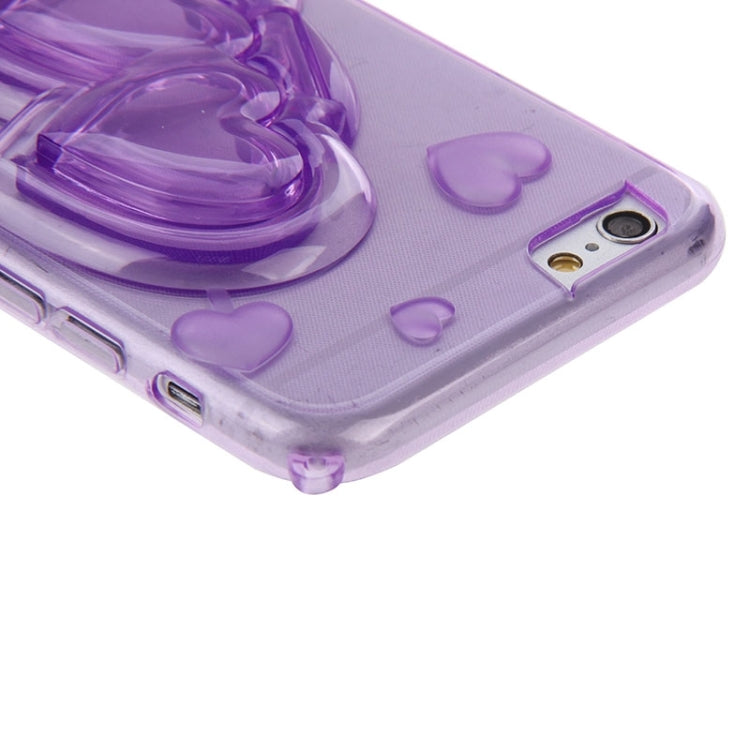 3D Love Heart Pattern TPU Protective Case with Holder & Lanyard for iPhone 6 Plus & 6S Plus