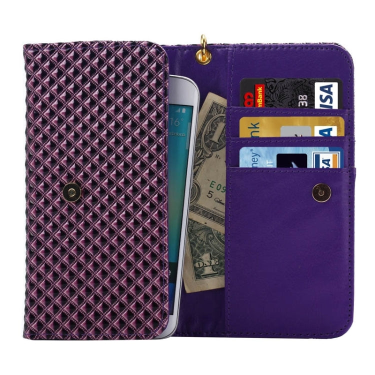 5.5 inch Universal Pearl Grid Texture Leather Case with Wallet & Card Slots & Lanyard for iPhone 6 Plus & 6S Plus / 6 / 5 / 5S / 5C , Galaxy S6 / S6 Edge / A7 / E7