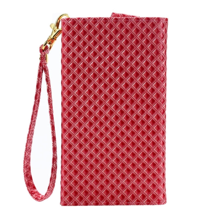 5.5 inch Universal Pearl Grid Texture Leather Case with Wallet & Card Slots & Lanyard for iPhone 6 Plus & 6S Plus / 6 / 5 / 5S / 5C , Galaxy S6 / S6 Edge / A7 / E7