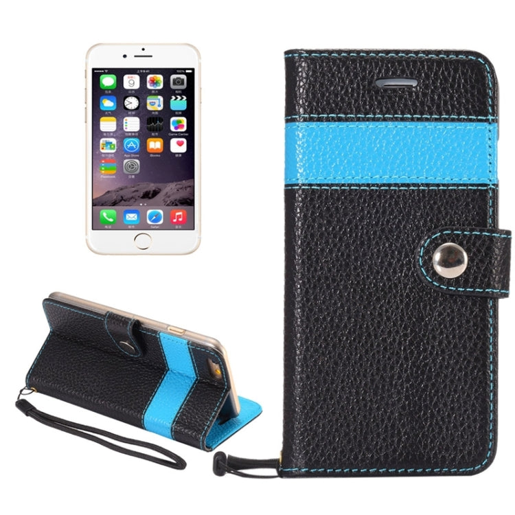 Litchi Texture Horizontal Flip Color Matching Style Leather Case with Holder & Card Slots & Wallet & Lanyard for iPhone 6 Plus