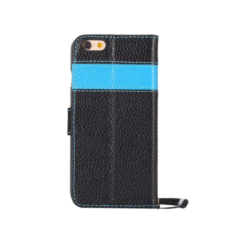 Litchi Texture Horizontal Flip Color Matching Style Leather Case with Holder & Card Slots & Wallet & Lanyard for iPhone 6 Plus