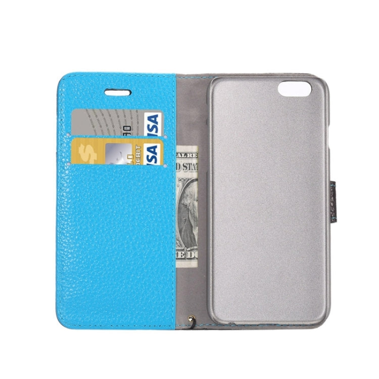 Litchi Texture Horizontal Flip Color Matching Style Leather Case with Holder & Card Slots & Wallet & Lanyard for iPhone 6 Plus