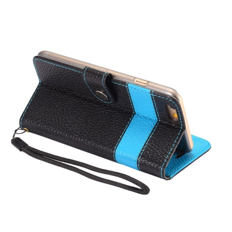 Litchi Texture Horizontal Flip Color Matching Style Leather Case with Holder & Card Slots & Wallet & Lanyard for iPhone 6 Plus