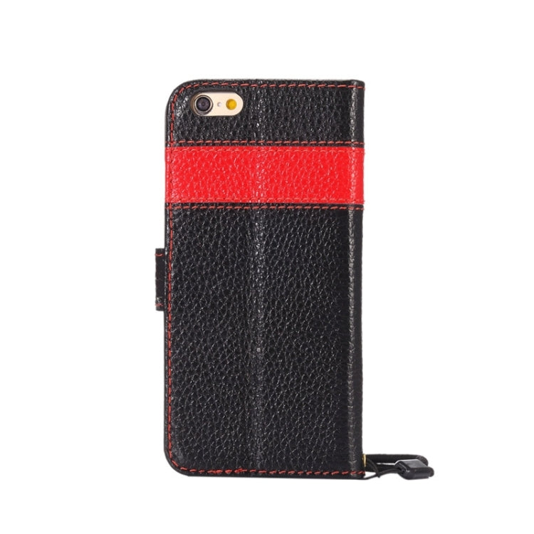Litchi Texture Horizontal Flip Color Matching Style Leather Case with Holder & Card Slots & Wallet & Lanyard for iPhone 6 Plus