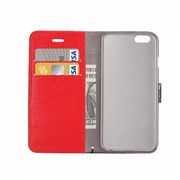 Litchi Texture Horizontal Flip Color Matching Style Leather Case with Holder & Card Slots & Wallet & Lanyard for iPhone 6 Plus