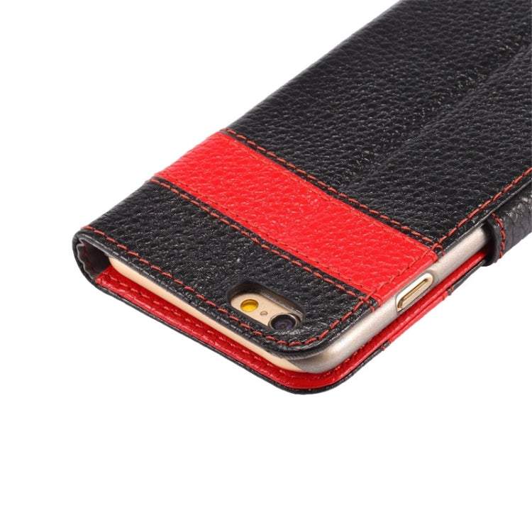 Litchi Texture Horizontal Flip Color Matching Style Leather Case with Holder & Card Slots & Wallet & Lanyard for iPhone 6 Plus