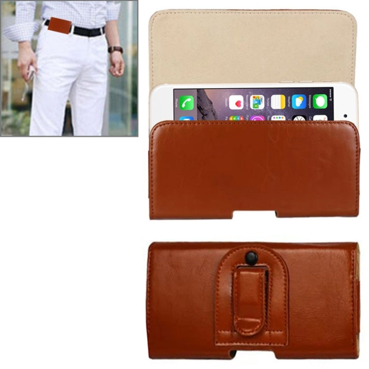 Crazy Horse Texture Horizontal Style Leather Waist Bag for iPhone 6 Plus & 6S Plus / Galaxy Note 4 / Note 3 / Note 2 / A5 & A3